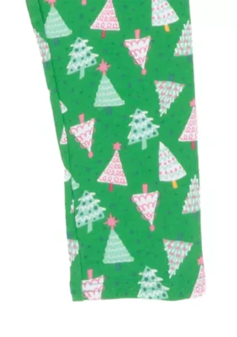 Toddler Girls Multi Tree Pullover and Legging Set