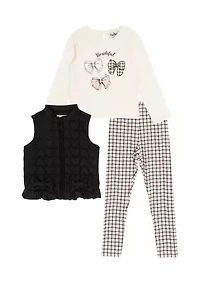 Toddler Girls Puffer Vest Set