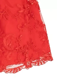 Toddler Girls Long Sleeve Velvet Bodice Dress with Bow