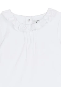 Toddler Girls Solid Knit Top and Tiered Mesh Skirt Set