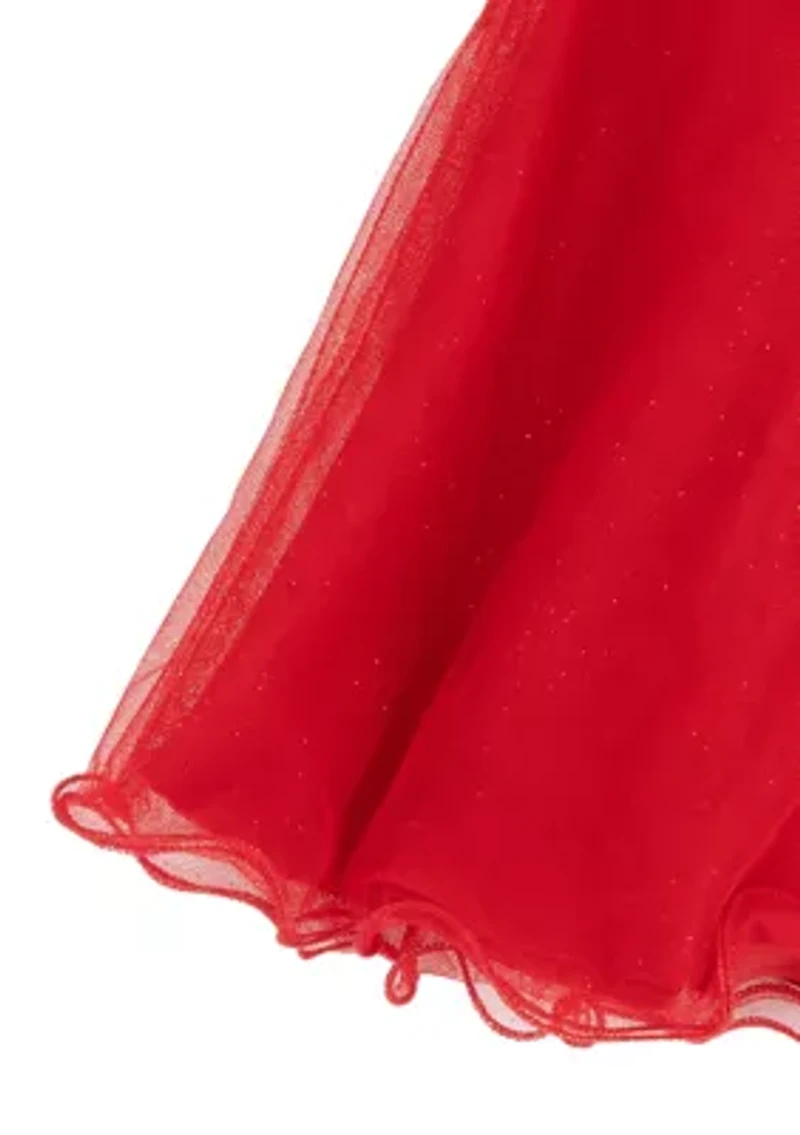 Toddler Girls Cap Sleeve Mesh Float Bodice Dress