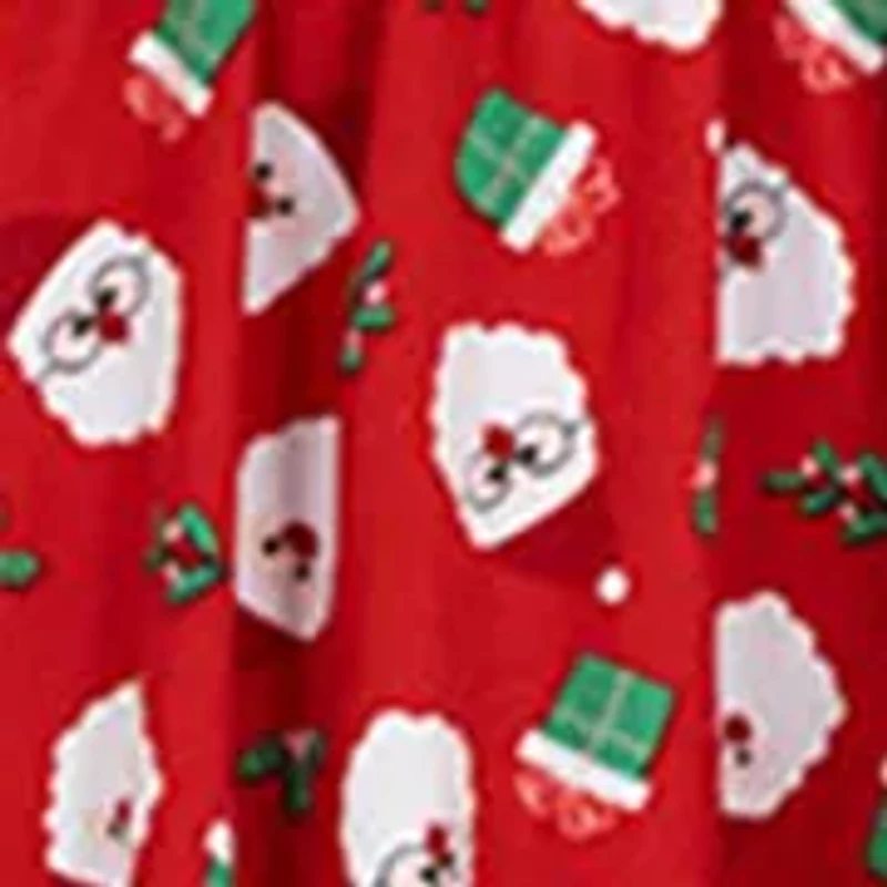 Toddler Girls Dot and Santa Print Dress Set
