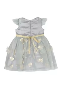 Baby Girls Short Cap Sleeve Glitter Mesh Dress