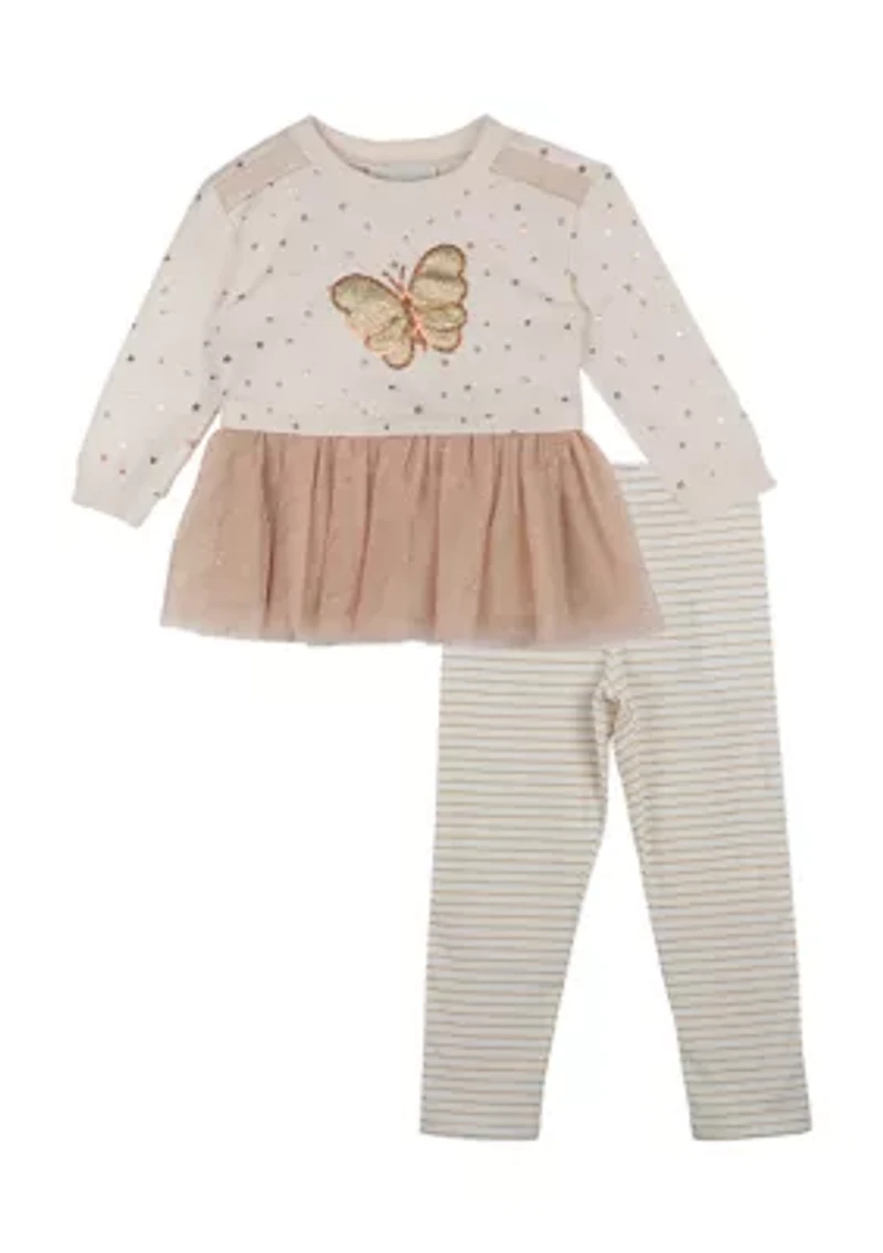 Baby Girls French Terry Sweatshirt and Leggings Set