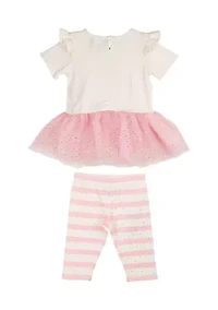 Baby Girls Knit Birthday Appliqué Top and Leggings Set