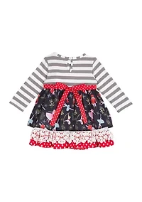 Baby Girls Printed Tiered Nutcracker Dress