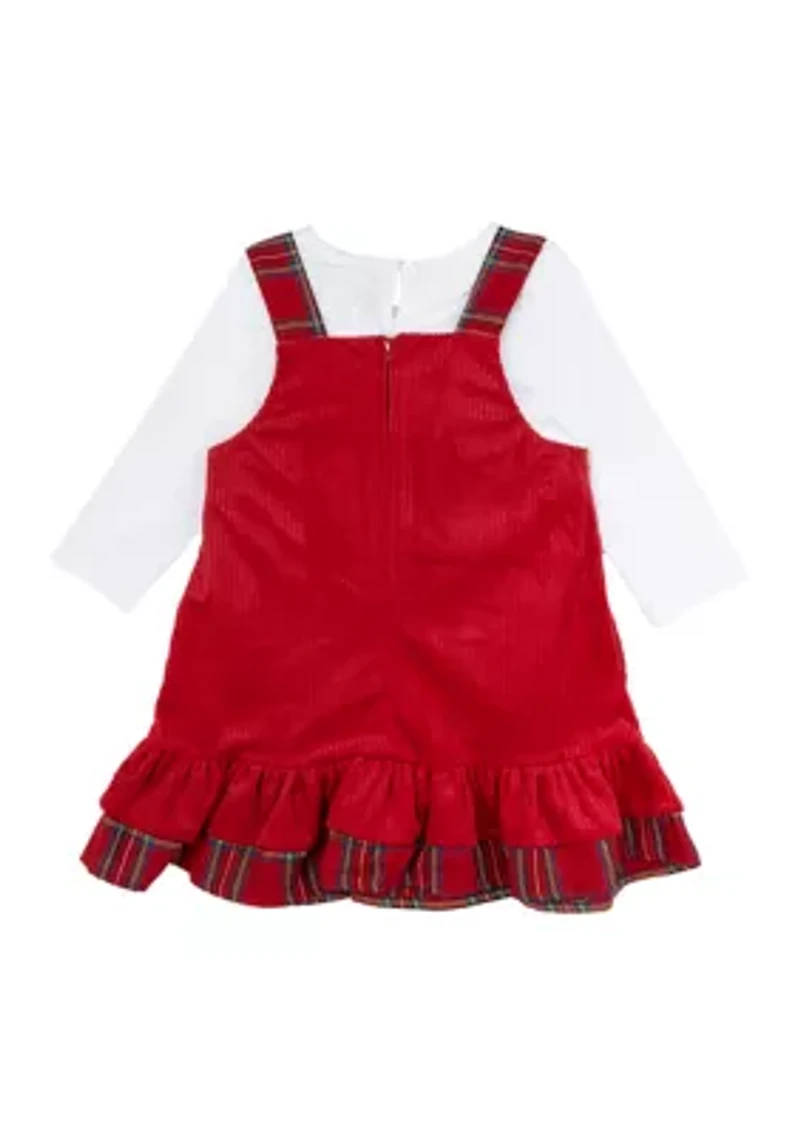 Baby Girls Corduroy Jumper Dress Set
