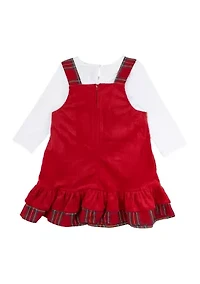 Baby Girls Corduroy Jumper Dress Set