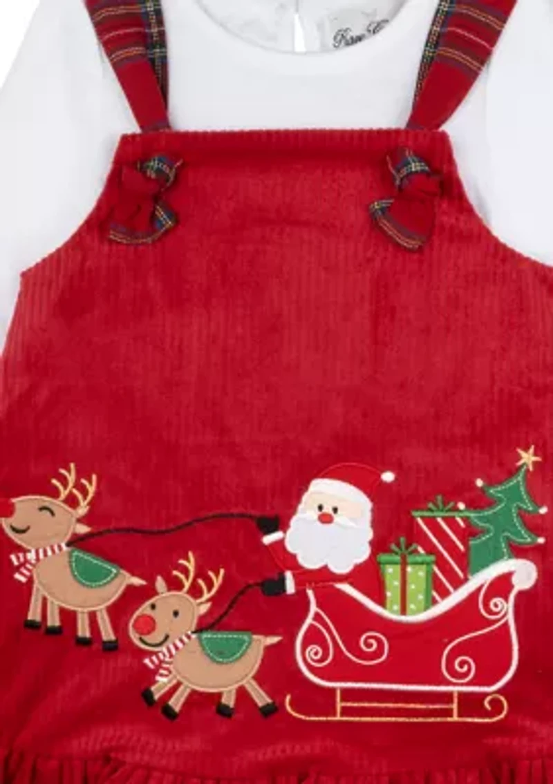 Baby Girls Corduroy Jumper Dress Set
