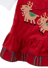 Baby Girls Corduroy Jumper Dress Set
