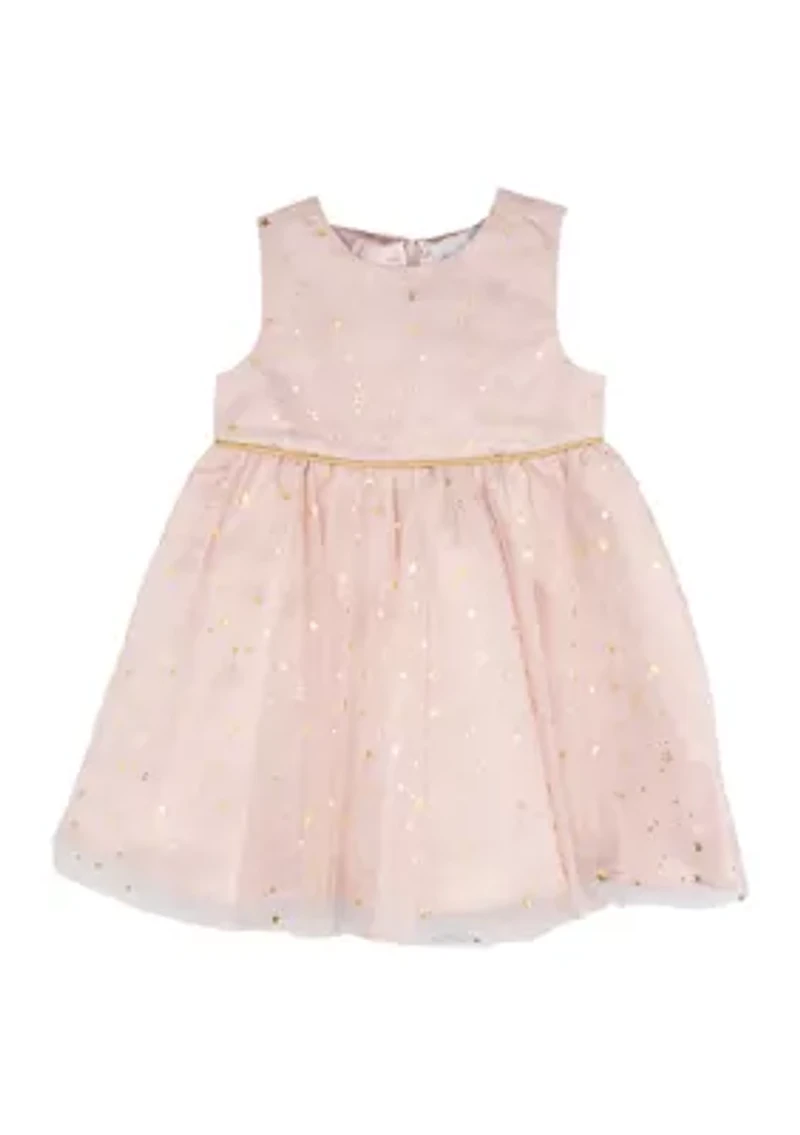 Baby Girls Foil Stars Mesh Dress with Jacket