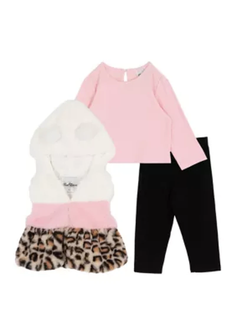 Baby  Girls Fur Vest Set