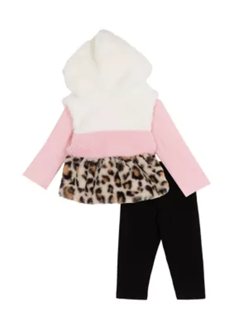 Baby  Girls Fur Vest Set