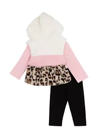 Baby  Girls Fur Vest Set