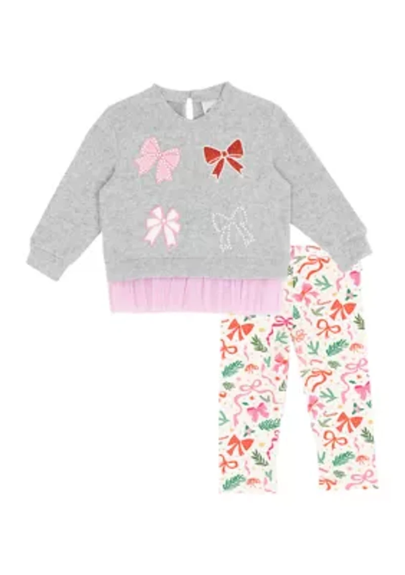 Baby Girls Long Sleeve Bow Set