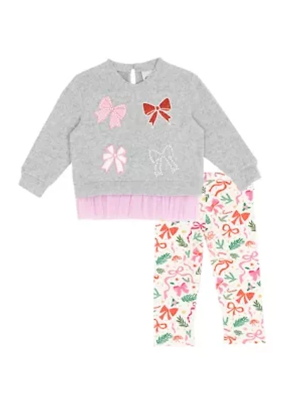 Baby Girls Long Sleeve Bow Set