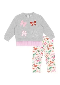 Baby Girls Long Sleeve Bow Set