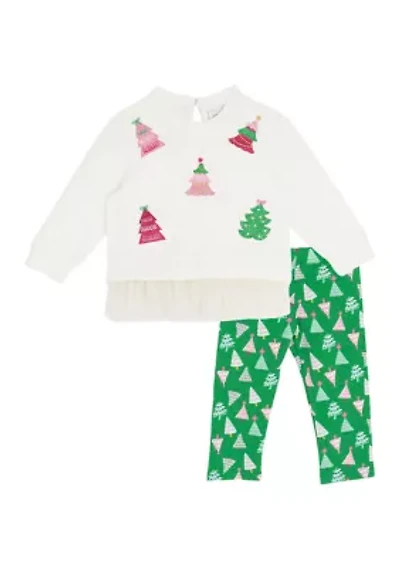Baby Girls Long Sleeve Multicolored Tree Set