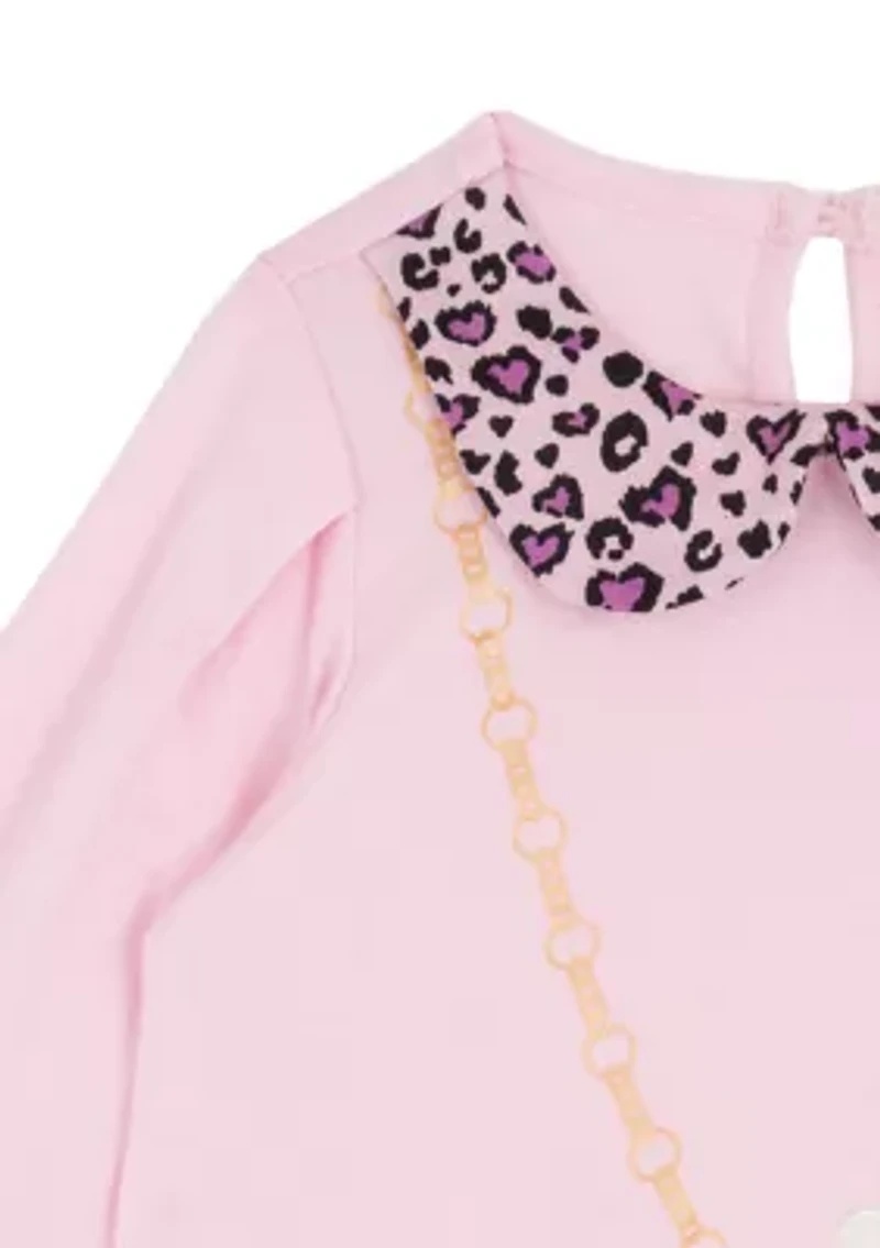 Baby Girls Long Sleeve Cat Top and Solid Legging Set