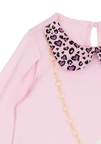 Baby Girls Long Sleeve Cat Top and Solid Legging Set