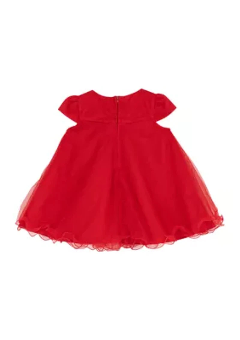 Baby Girls Cap Sleeve Mesh Float Bodice Dress and Bloomer Set