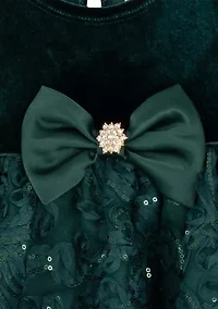 Baby Girls Short Sleeve Velvet Soutache Dress