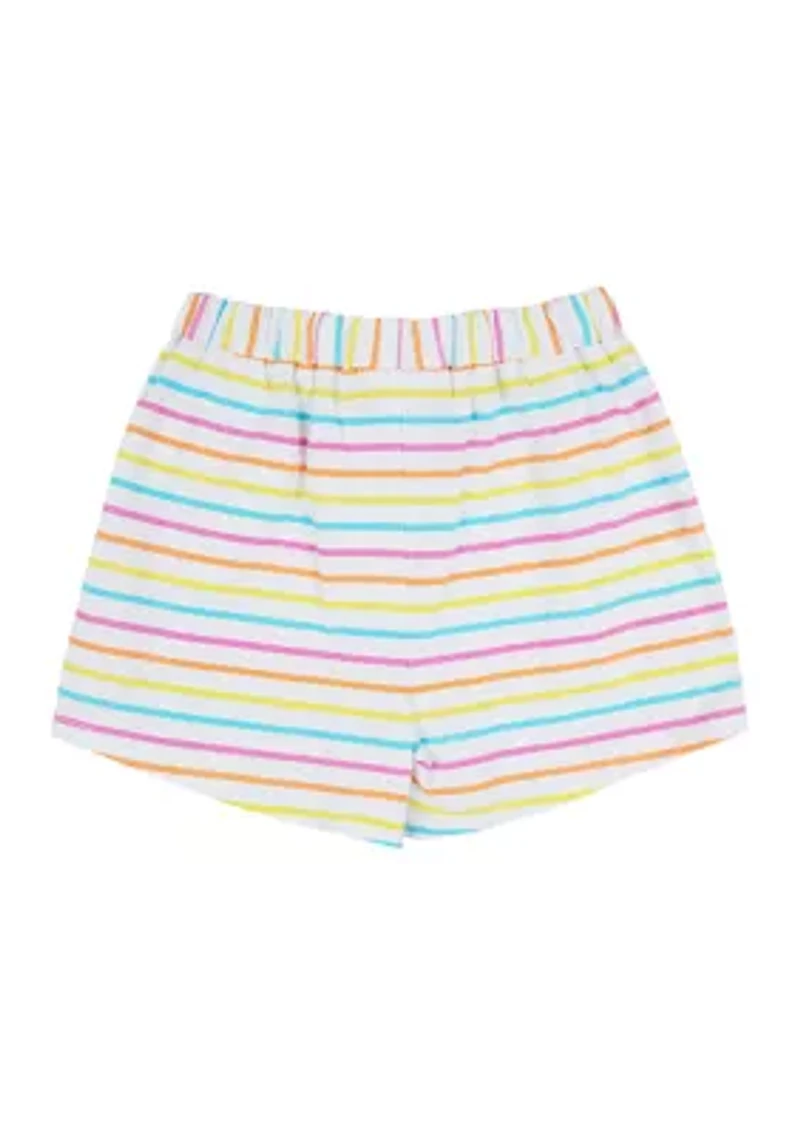 Toddler Girls Stripe Knit Ruffle Shorts