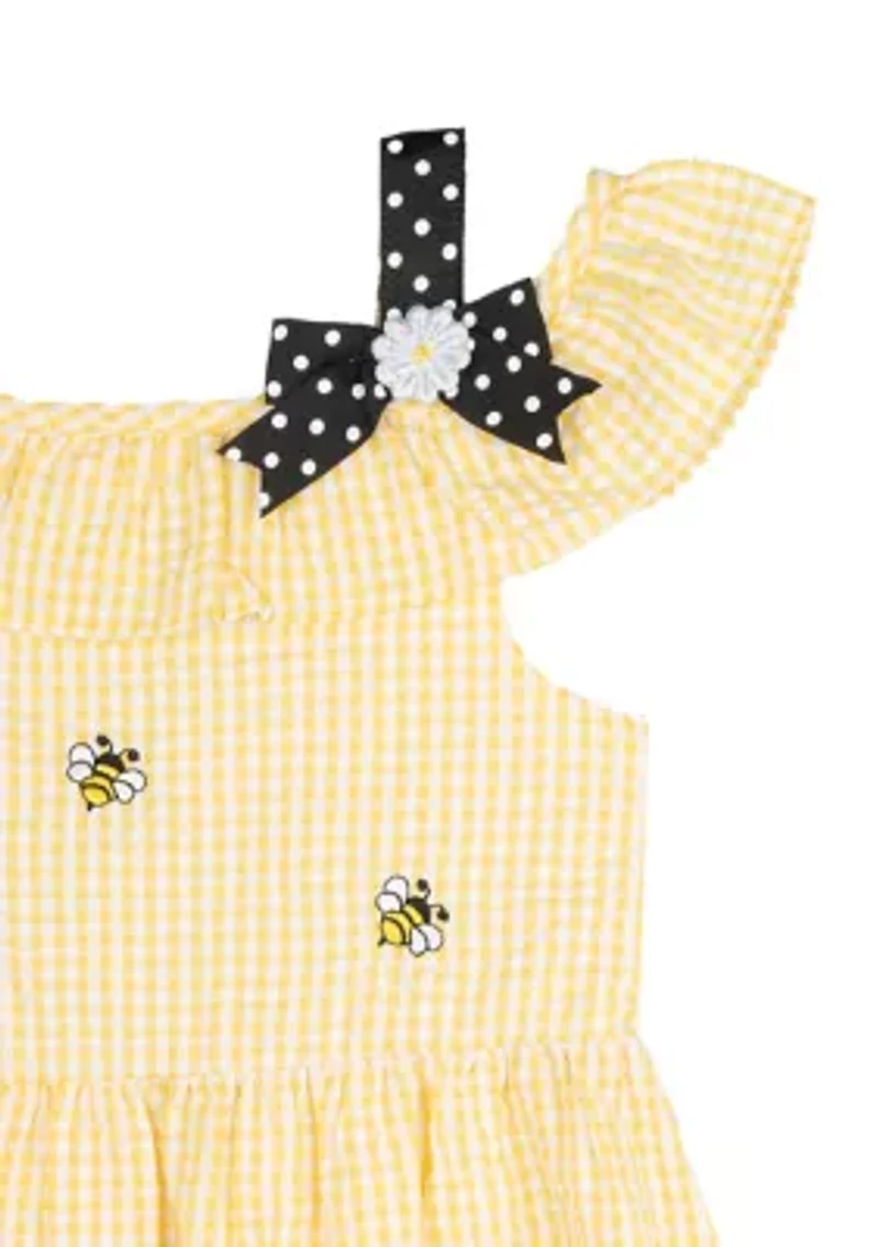 Toddler Girls Bee Chiffon Seersucker Dress