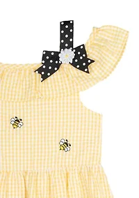 Toddler Girls Bee Chiffon Seersucker Dress
