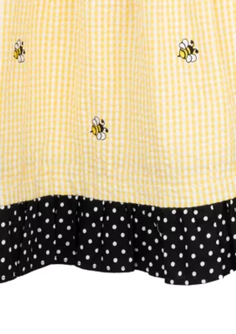 Toddler Girls Bee Chiffon Seersucker Dress