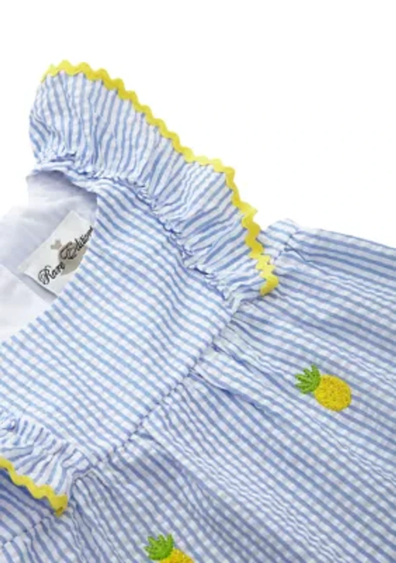 Toddler Girls Pineapple Seersucker Shorts Set