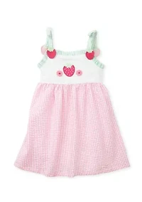 Toddler Girls Sleeveless Strawberry  Seersucker Sundress