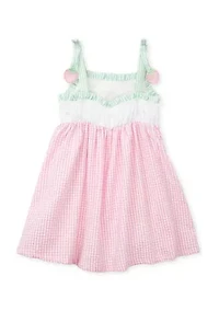 Toddler Girls Sleeveless Strawberry  Seersucker Sundress