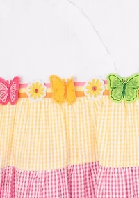 Toddler Girls Color Blocked Seersucker Dress