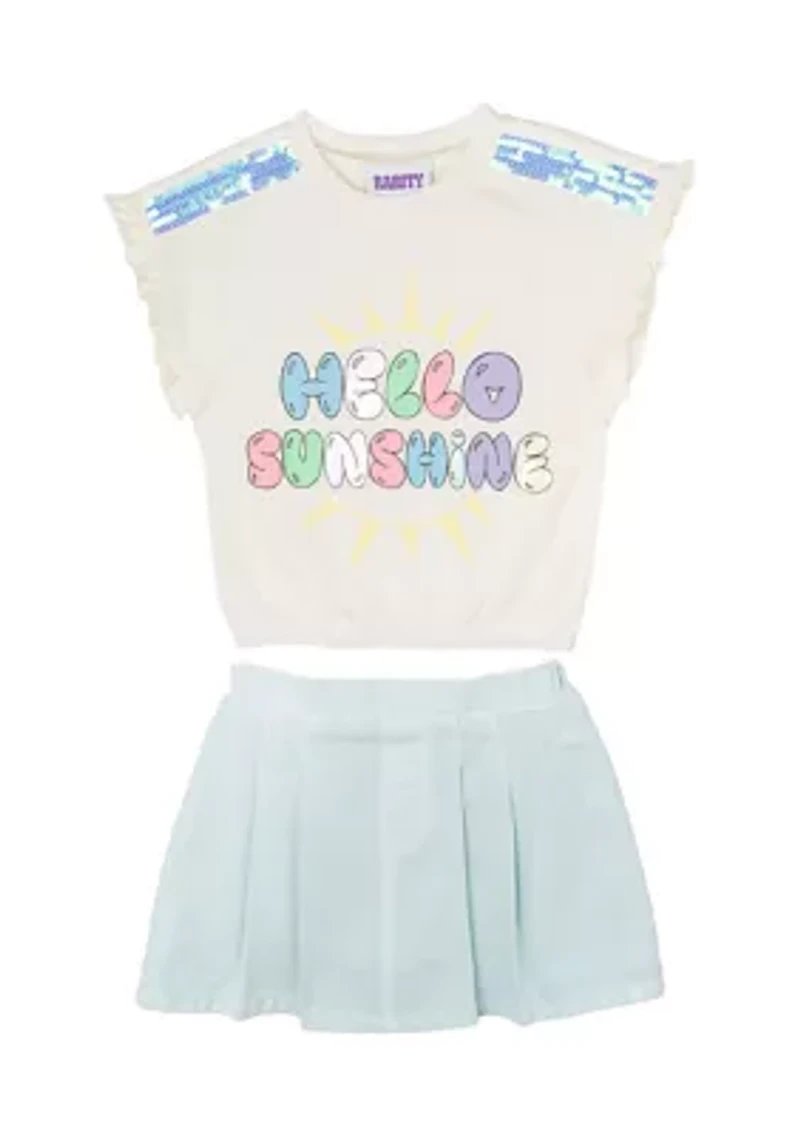 Toddler Girls Hello Sunshine Graphic Top and Skort Set