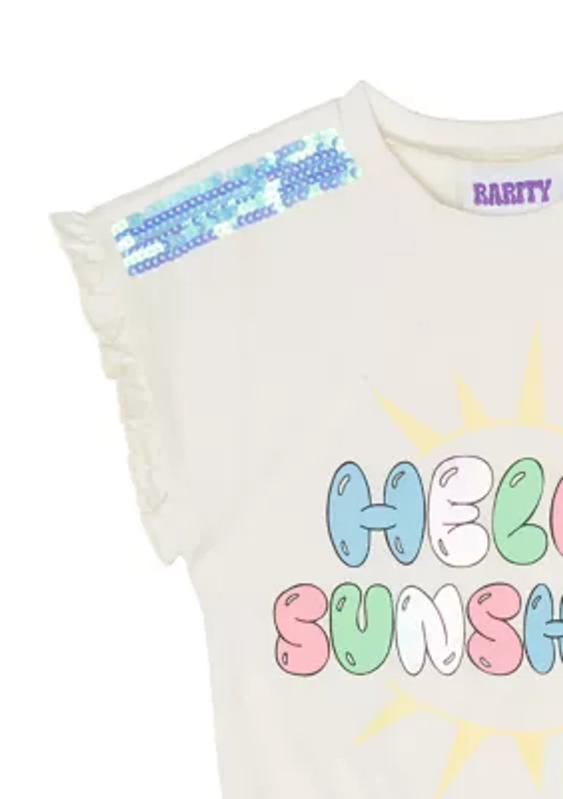 Toddler Girls Hello Sunshine Graphic Top and Skort Set