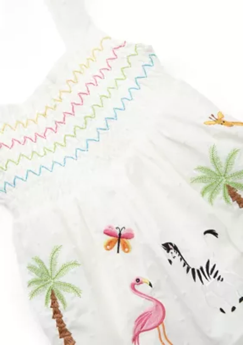 Toddler Girls Tropical Embroidered Top and Shorts Set