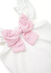 Toddler Girls Knit Top and Seersucker Shorts Set