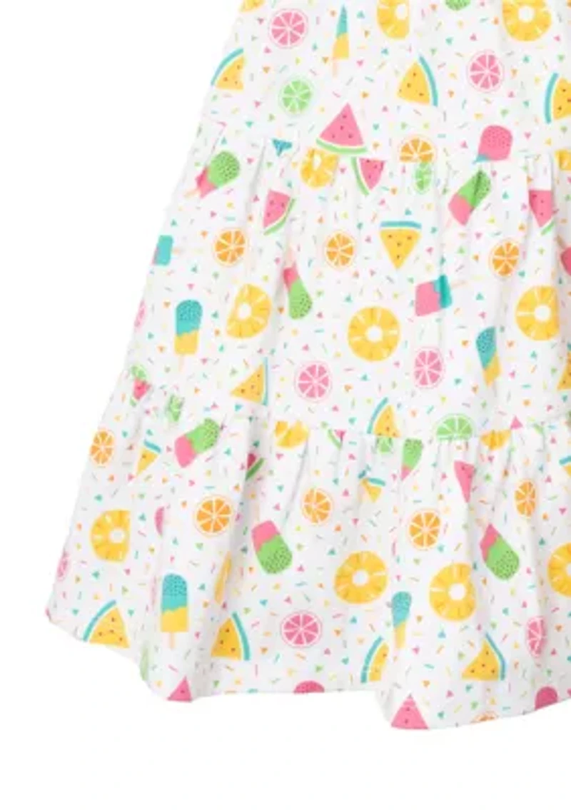 Toddler Girls Fruit Print Knit Dress