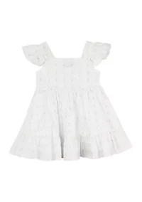 Toddler Girls Flutter Sleeve Smocked Dress