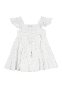 Toddler Girls Flutter Sleeve Smocked Dress
