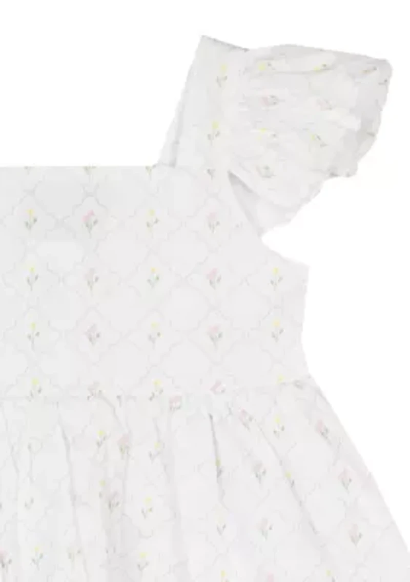 Toddler Girls Flutter Sleeve Smocked Dress
