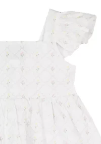 Toddler Girls Flutter Sleeve Smocked Dress