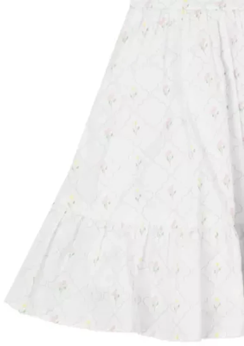 Toddler Girls Flutter Sleeve Smocked Dress