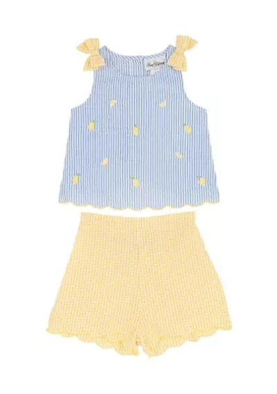 Toddler Girls Lemon Seer Shorts Set