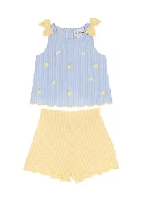 Toddler Girls Lemon Seer Shorts Set
