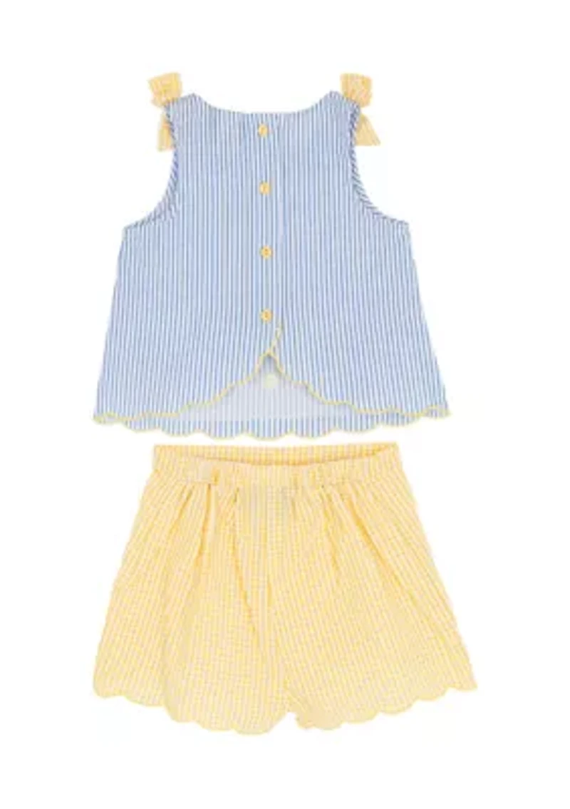 Toddler Girls Lemon Seer Shorts Set