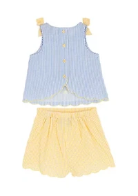 Toddler Girls Lemon Seer Shorts Set