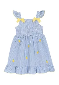 Toddler Girls Pineapple Seersucker Dress