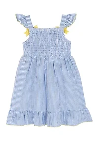 Toddler Girls Pineapple Seersucker Dress